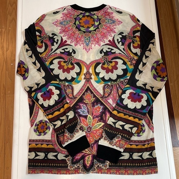 ETRO colourful paisley summer sweater size 38 Small NEW - Picture 4 of 5
